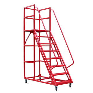 Jigong tùy chỉnh di động gấp thép thang 5 Sep thang siêu thị di động gấp thang với Bàn đạp rộng và tay vịn - Product Image 5