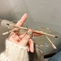 QUEJOEY, nuevas gafas ópticas redondas de color té con leche para mujer, gafas de estilo coreano con bloqueo de luz azul, ultraligeras