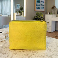 Vente en gros de petite pochette de voyage mignonne trousse de maquillage en peluche couleur bonbon sac avec logo personnalisé sublimation mélangée pour sacs à cosmétiques étuis