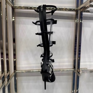 Sandales à talons aiguilles pour femmes avec boucles à nœuds et ornements métalliques, à bride en T longue, en satin, pour l'été, chaussures habillées - Product Image 6