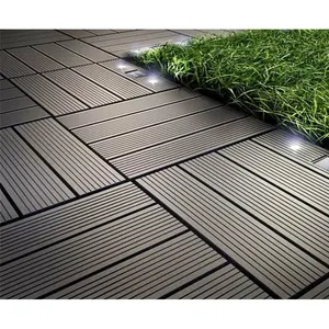 300x300mm cheap outdoor wood pvc diy customize brushed decking tiles flooring