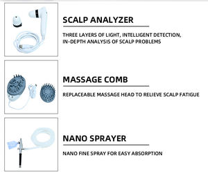 Massage des cheveux 3 en 1 analyseur de cuir chevelu de cheveux motiver la machine de croissance de collagène de cheveux traitement du cuir chevelu détecter l'<span class=keywords><strong>inflammation</strong></span> follicule - Product Image 6