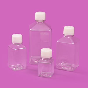 زجاجات بلاستيكية شفافة مربعة معقمة 5 برغي PETG تخزين وسائل الإعلام زجاجة كاشف 5 - Product Image 1