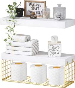 Étagères de salle de bain au-dessus des toilettes - Étagères flottantes murales, rangement pour papier <span class=keywords><strong>toilette</strong></span>, petite décoration de ferme, étagère de 16 pouces, lot de 3 - Product Image 3