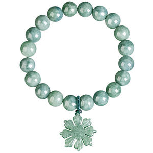 Pulsera de Jadeíta Natural UNISEX, Diseño Original de Girasol Verde, Joyería Sencilla, Regalo con Certificado de Tasación SL50/SL149 - Product Image 1
