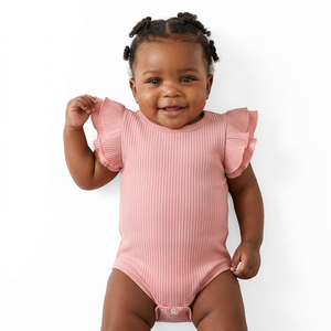Monos de algodón 100% Unisex para bebés, ropa de manga larga lisa, venta al por mayor - Product Image 1