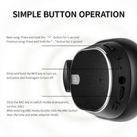 Casque Bluetooth ANC ENC, casque sans fil Bluetooth supra-auriculaire, casque à réduction de bruit intelligente, casque pliable