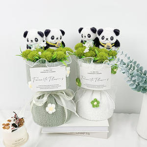 Bouquet de peluche panda mignon, bouquet à la main pour petite amie et petite amie, cadeau de Tanabata, cadeau de la Saint-Valentin, cadeau d'anniversaire, souvenir - Product Image 1