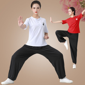 Ensembles de vêtements unisexes pour la pratique et la performance du <span class=keywords><strong>Tai</strong></span> <span class=keywords><strong>Chi</strong></span>, printemps-été, fitness, coton léger, respirant, séchage rapide, logo sur le devant - Product Image 1
