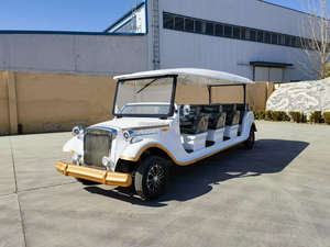 Voiture <span class=keywords><strong>de</strong></span> patrouille électrique rétro blanche 11 places avec carrosserie en acier, marque RENQI, pour les zones touristiques et les navettes hôtelières - Product Image 2