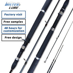 قصبة صيد كربونية دوارة من ميستر لور، وزن 188 جرام، حركة H، قسمين، عالية الجودة لصيد الأسماك في المياه المالحة - Product Image 1