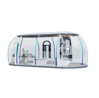 Igloo géodésique de luxe en polycarbonate pour hôtels et stations balnéaires, dôme à bulles transparent pour les salons professionnels