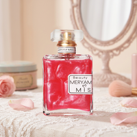 Parfum pour Femme Flacon Carré Liquide Rose Scintillant Lys Marbré Dentelle Miroir Vaporisateur Doré Longue Durée