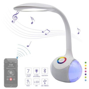 Modern USB Speaker <b>LED</b> Dome Table <b>Lamp</b> Adjustable Gooseneck Eco-Friendly Color-Changing Night <b>Light</b> Touch Control Bedside Use - Product Image 1