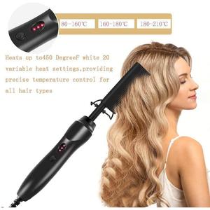 Electric Hair Straightening Comb Dual Use For Dry And Wet Hair Gold Black Rose Red Color With Styling Function - Product Image 4