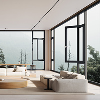 Fenêtre à battant horizontal en PVC avec design minimaliste, verre trempé et moustiquaire en fibre de verre pour villa