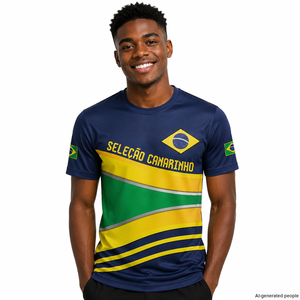 2026WC Five-Star Brazil Soccer Jersey Essential Brasil Fans Jersey Custom Men's Slim-Fit Breathable Mesh Short-Sleeve T-Shirt - Product Image 1