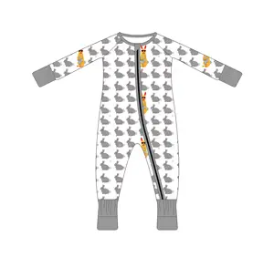 Top Verkauf Känguru Muster Bambus Viskose Spandex Neugeborenen Baby Overall Kinder Stram pler Langarm