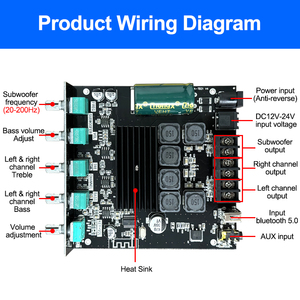 บอร์ดขยายสัญญาณเสียง BT <span class=keywords><strong>CA</strong></span>-TB21ช่อง2.1 CS8673E/ชิป TPA3116D2 2x50W + 100W - Product Image 2