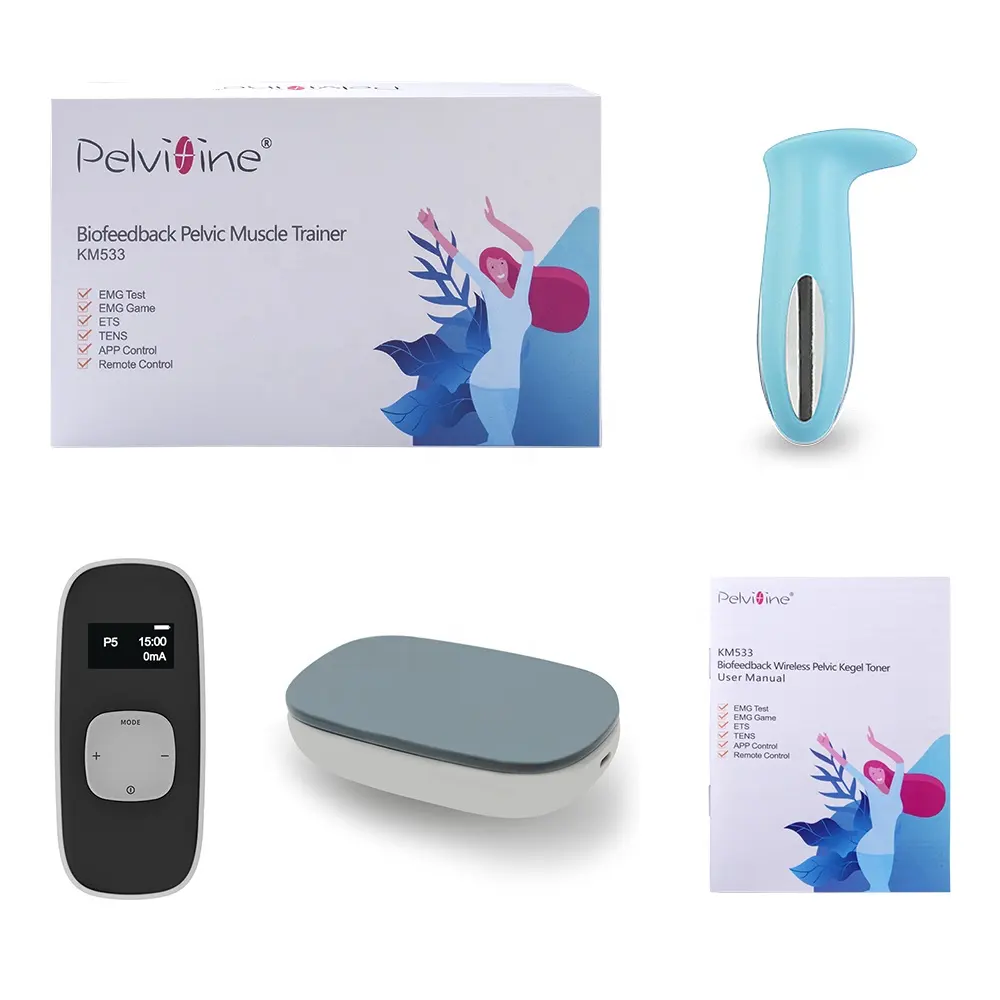 Pelvifine EMG biofeedback 2 en 1 Toner de Kegel sans fil Stimulateur de serrage vaginal à usage domestique Contrôle APP Toner musculaire pelvien