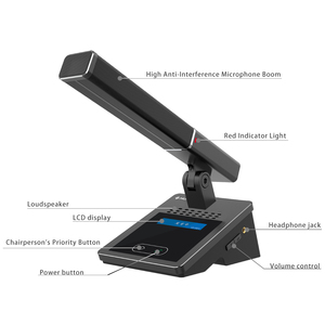 Huain Chuyên Nghiệp Kim loại máy tính để bàn có dây micro hội nghị với tiếng ồn hủy bỏ và ánh sáng-trọng lượng thiết kế - Product Image 3