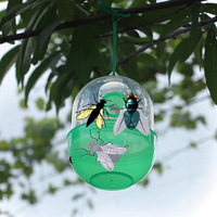 Mangeoire à oiseaux en plastique transparent vert corde suspendue accessoire de jardin extérieur forme carrée résistante aux abeilles nuisibles