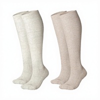 Calcetines de Compresión Antibacterianos Tejidos para Adultos, Mujeres y Hombres, Invierno, 20-30 mmHg, Soporte Casual, Sólidos, para Enfermeras y Embarazadas