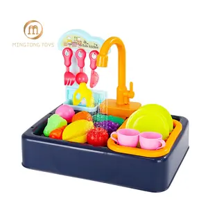 Детский миниатюрный смеситель для мытья посуды, ролевая игра, Термочувствительная электрическая посудомоечная машина, игрушка для кухонной раковины
