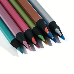 Juego de Lápices de Colores Metálicos Negros de 12 Colores en Oferta, Diseño de Logotipo Personalizado para Dibujo, Lápices Redondos Promocionales - Product Image 3
