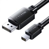 Câble adaptateur Mini DP 1.4 Thunderbolt SAMZHE 8K/60Hz, transfert bidirectionnel, convertisseur HD 4K/240Hz, gaine en PVC tressée, pour projecteur, ordinateur portable