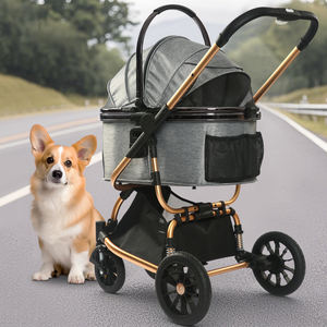 รถเข็นวิ่งสำหรับสัตว์เลี้ยงแบบพับได้กรงสุนัขและแมวรถเข็นสำหรับสัตว์เลี้ยงขนาดเล็ก/ขนาดกลาง - Product Image 3