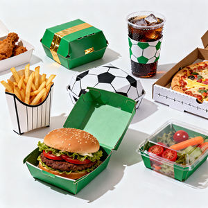 Boîte en papier kraft personnalisée anti-graisse pour poulet frit, frites, hamburgers, pizzas, salades et événements sportifs - Product Image 1