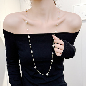Double Layered Pearl Necklace AA Grade Star Pattern U Shape Clavicle Chain Everyday Wear Light Luxury Jewelry Accessory - Product Image 3