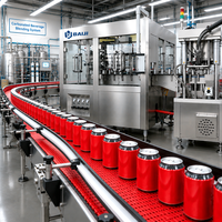 Chaîne de remplissage et de scellage complète pour canettes en aluminium de boissons gazeuses, bières et eaux gazeuses