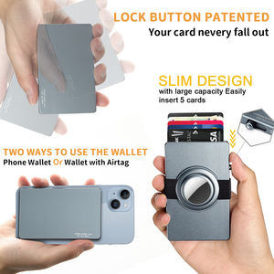 Dunste Aangepaste Logo Smart Creditcard Pop-Up <span class=keywords><strong>Rfid</strong></span> Aluminium Metalen Air Tag Portemonnee Met Houder - Product Image 3
