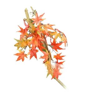 Branche d'érable artificielle d'automne, feuilles dégradées orange, rouge, jaune, tronc en mousse pour décoration intérieure de bureau, fausse composition florale - Product Image 1