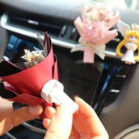 Décoration de sortie d'air de voiture créative Clip d'aromathérapie pour climatiseur frais Bouquet sec éternel Cadeaux de voiture originaux