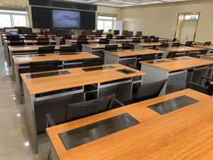 <span class=keywords><strong>Escritorio</strong></span> de ordenador con monitor emergente eléctrico moderno para estudiantes de secundaria/universitarios mobiliario escolar elegante para uso en el aula - Product Image 3
