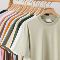 Vente en gros 100% T-Shirt en coton pour hommes Respirant Summer Crew Neck Plain Blank Shirt Plus Size Solid Pattern Yarn Dyed 240 GSM