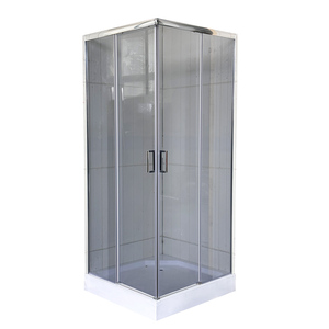 Cabine <span class=keywords><strong>de</strong></span> douche carrée en verre gris <span class=keywords><strong>de</strong></span> luxe avec cadre en alliage d'aluminium pour usage hôtelier, design moderne, 90x90cm, <span class=keywords><strong>prix</strong></span> d'usine - Product Image 2
