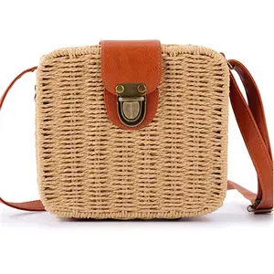 Beach Bag Straw Rope Weaving Bucket Bags For Women Medium Cute Purses Trendy Clutch Casual Handmade Woven Hobo Handbags
