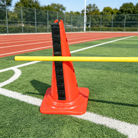 Cône de signalisation en PVC de 9 pouces, lot de 5 cônes d'agilité réglables avec échelle de hauteur pour l'entraînement sportif de football/soccer
