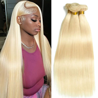 Rambut manusia Brazil asli 10A body wave Blonde, rambut sambung 100% rambut manusia untuk wanita kulit hitam, dijual grosir.