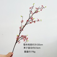 Kunstfruit, uit de bergen, rode kleine bessen, kunstmatige fruittakken in Chinese stijl, woondecoratie