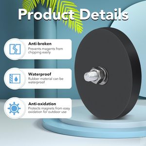 Base Magnetica Mini per Starlink 88mm, 40kg, Filettatura M8, Magneti Rivestiti in Gomma con Tutti i Componenti in Acciaio Inox, Rondelle e Dadi - Product Image 5