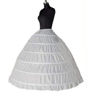 Nouvelle Jupe de Mariée 2025, Crinoline à 6 Cerceaux de 95 cm, Blanche, Technique à Volants, Longue, 100% Polyester - Product Image 1