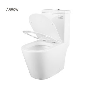 โถสุขภัณฑ์แบบนั่งยอง ARROW Modern One Piece Square Dual-Flush P-Trap แบบไม่ใช้น้ำ ผลิตจากเซรามิกพอร์ซเลน - Product Image 2