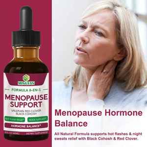 Gouttes OEM/ODM pour le soulagement de la ménopause avec cohosh noir, racine de valériane, trèfle rouge, supplément contre les bouffées de chaleur et pour l'équilibre hormonal pour femmes - Product Image 2