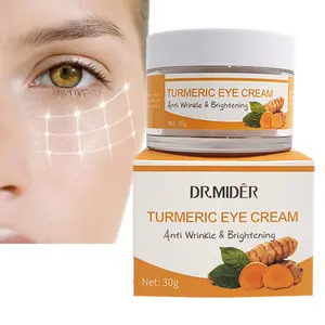 Creme para olhos personalizado de maquiagem, creme para olhos turmerico personalizado de maquiagem 30g, refrescante e hidratante de rugas