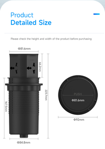 Elektrische Push Pop Up Socket Surge Protector <span class=keywords><strong>Outlet</strong></span> Kantoor Power Strip Desktop Pop Up Met Vier Universele Power - Product Image 2